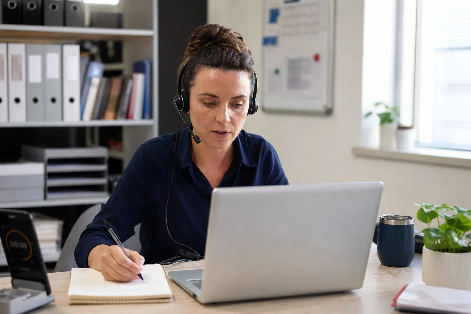 Quality assurance specialist conducting a phone mystery shop